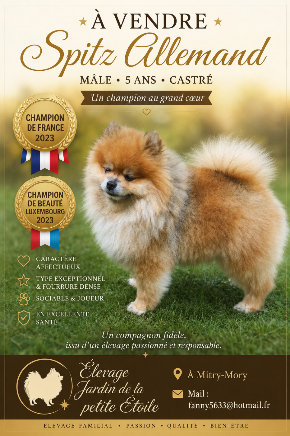 CH. Floryartpom's tyke Jardin de la Petite Etoile
